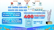 Thông báo Giải thưởng Sinh viên Nghiên cứu Khoa học Euréka lần 27 năm 2025 