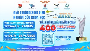 Thông báo Giải thưởng Sinh viên Nghiên cứu Khoa học Euréka lần 27 năm 2025 