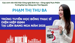 Cựu sinh viên Viện CNSH–CNTP trúng tuyển học bổng Thạc sĩ tại Liên bang Nga